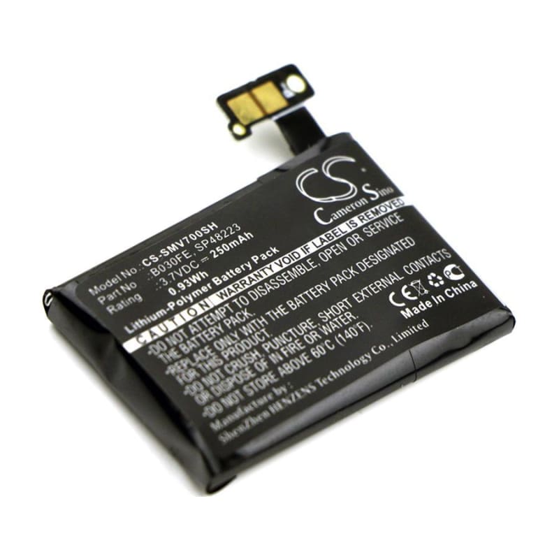 Premium Battery for Samsung, Gear 1, Sm-v700 3.7V, 250mAh - 0.93Wh