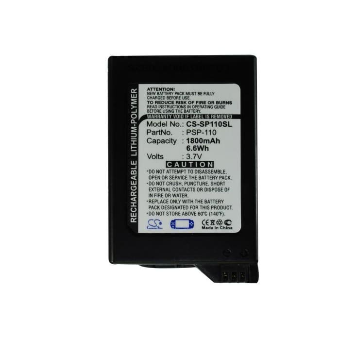 Premium Battery for Sony Psp-1000, Psp-1000g1, Psp-1000g1w 3.7V, 1800mAh - 6.66Wh