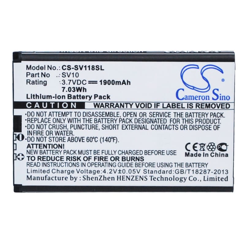 Premium Battery for Sieval Sv-118 3.7V, 1900mAh - 7.03Wh