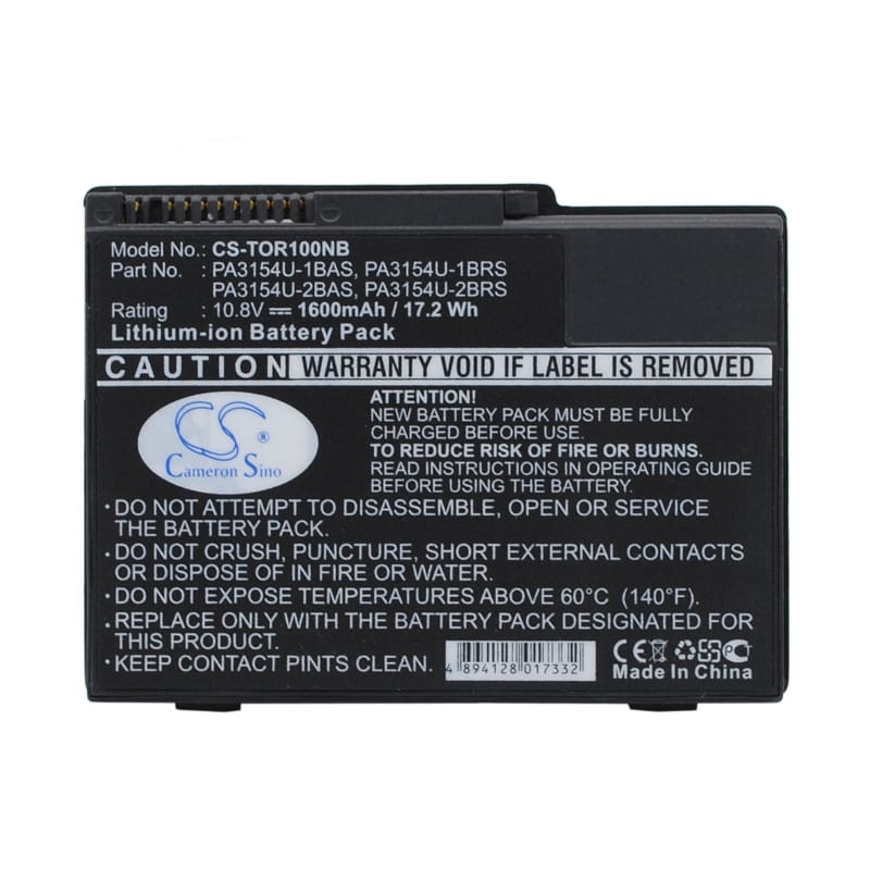 New Premium Notebook/Laptop Battery Replacements CS-TOR100NB