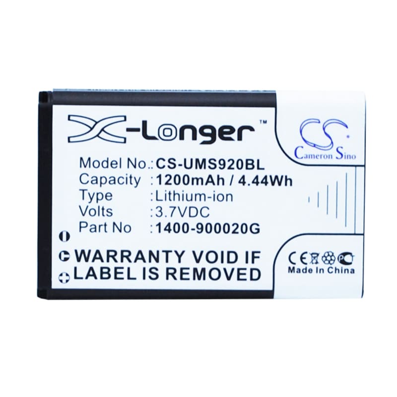 Premium Battery for Unitech Ms920 3.7V, 1200mAh - 4.44Wh
