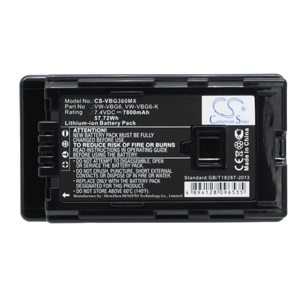 Premium Battery for Panasonic Ag-ac130, Ag-ac130a, Ag-ac130aej, Ag-ac130ap, 7.4V, 7800mAh - 57.72Wh