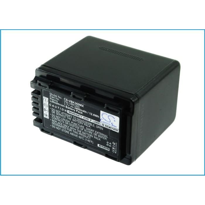 Premium Battery for Panasonic Hc-v10, Hc-v100, Hc-v100m, Hc-v500, 3.7V, 3400mAh - 12.58Wh