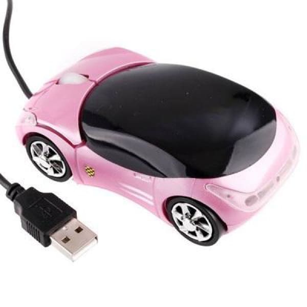 Pink USB 3D Car Shape Optical Mouse Mice For Laptop PC