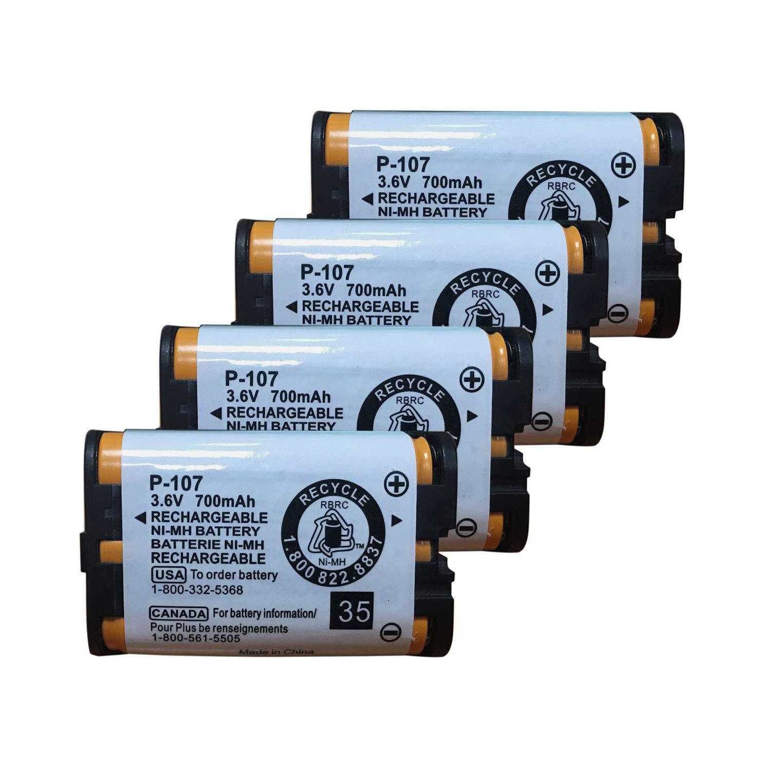 Battery for Panasonic, HHR-P107, HHR-P107A, HHR-P107A/1B, 3.6V, 700mAh - 2.52Wh