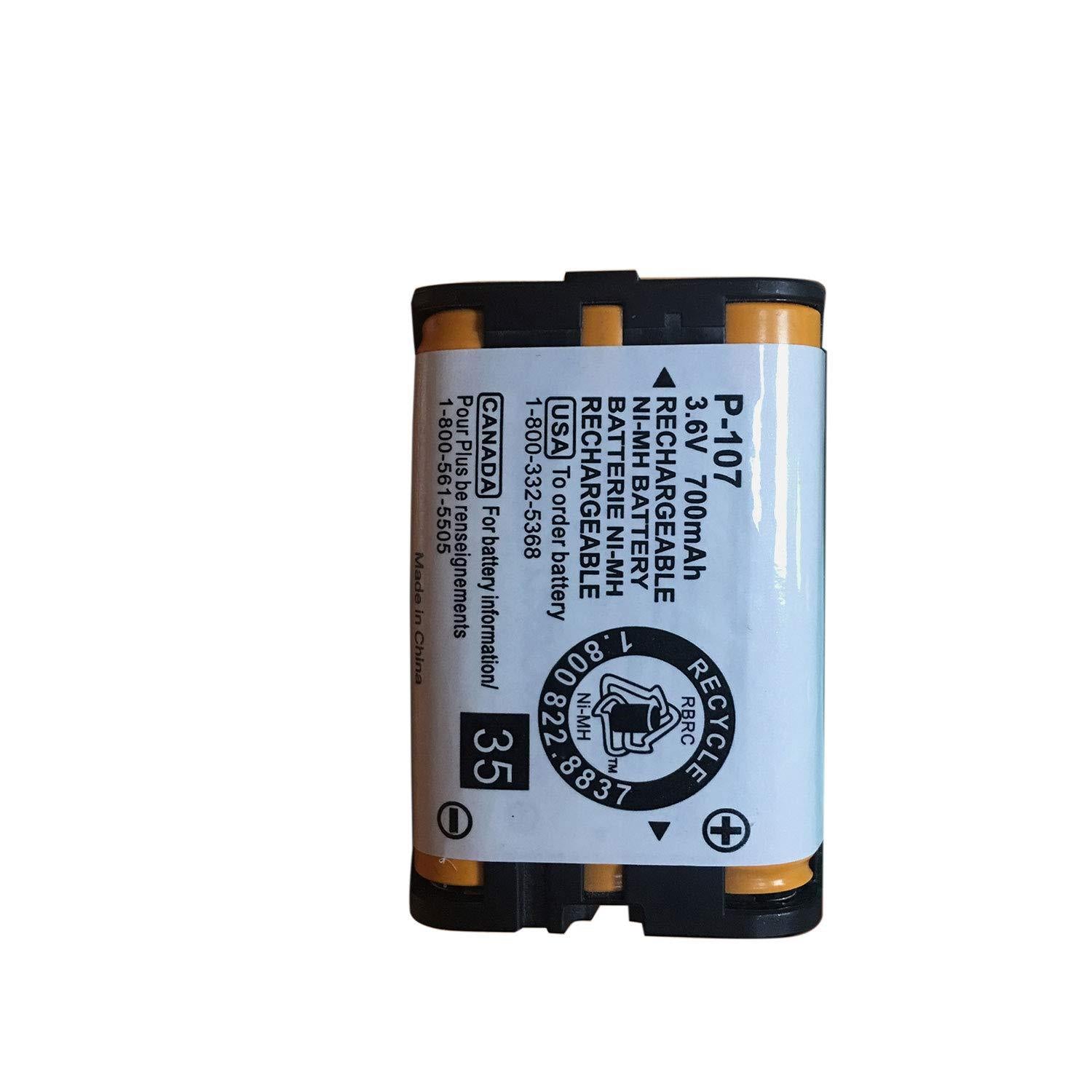 Battery for Panasonic, HHR-P107, HHR-P107A, HHR-P107A/1B, 3.6V, 700mAh - 2.52Wh