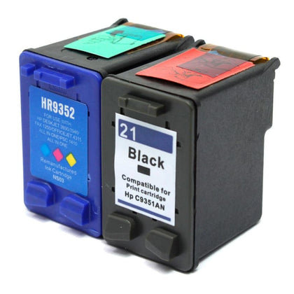 Remanufactured HP 21 HP 22 Black and Color Ink Cartridge Combo