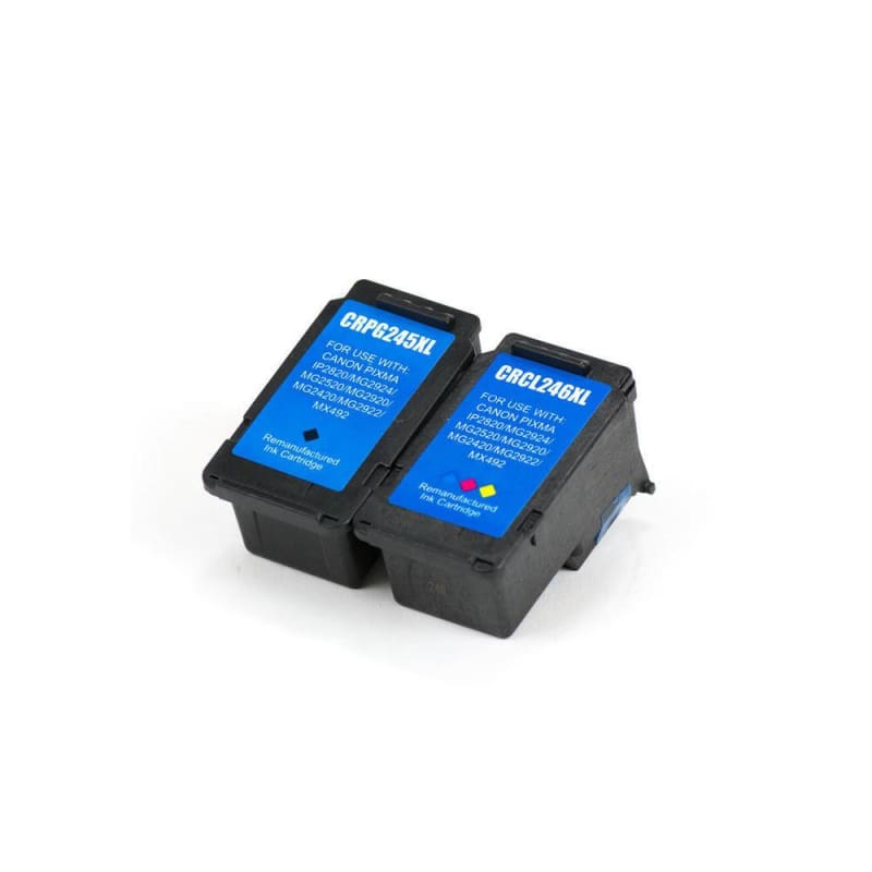 Remanufactured Canon PG245XL CL246XL Black and Color Ink Cartridge Combo