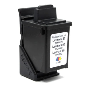 Remanufactured Lexmark 20 15M0120 Lexmark 60 17G0060 Lexmark 80 12A1980 Color Ink Cartridge