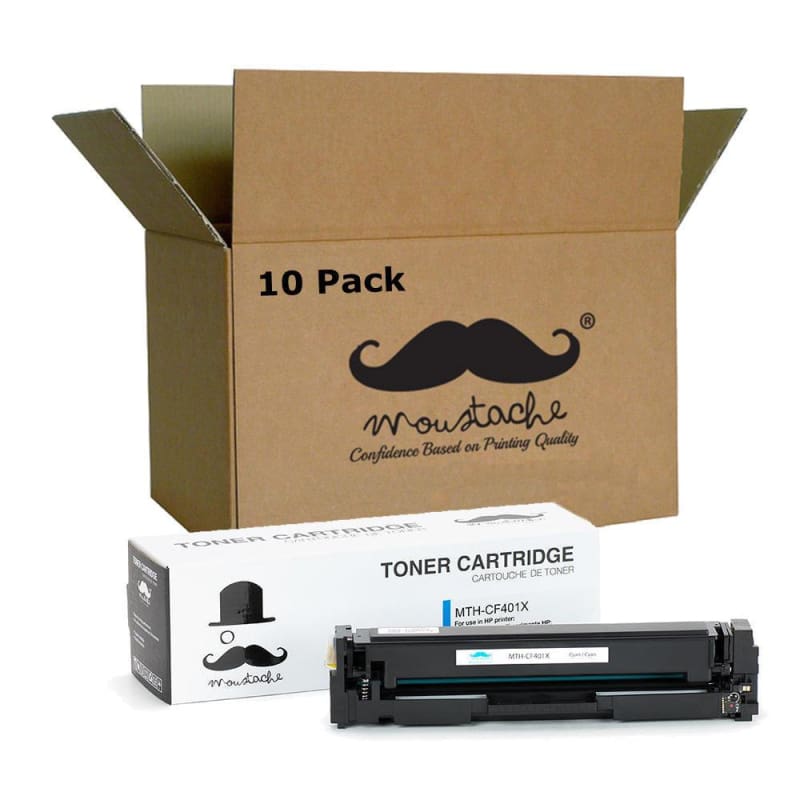 Compatible HP 201X CF401X Cyan Toner Cartridge High Yield - Moustache®