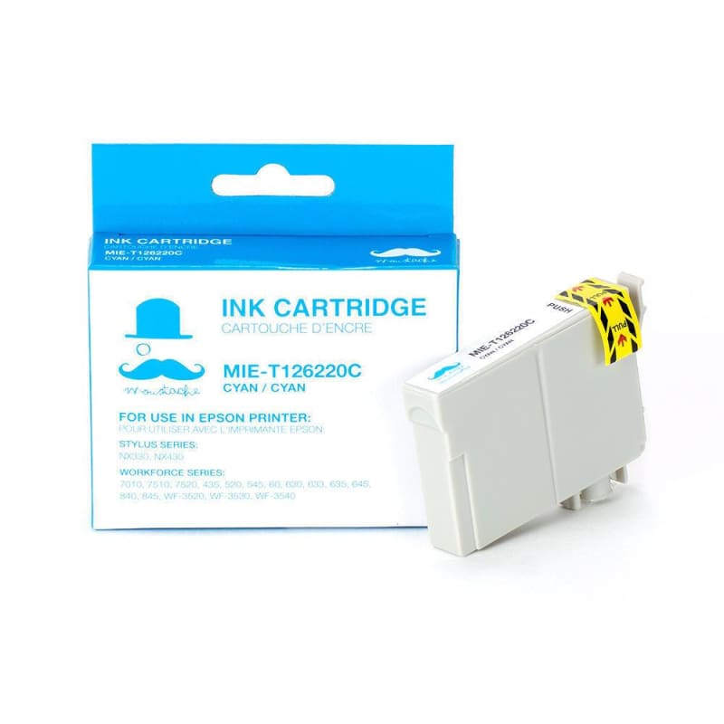 Compatible Epson T126220 T1262 Cyan Cartridge High Yield - Moustache®