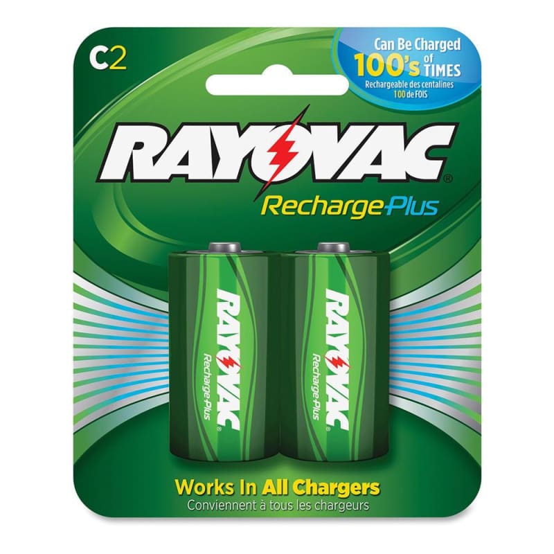 Rayovac C Rechargeable NiMH Batteries, 2-Pack