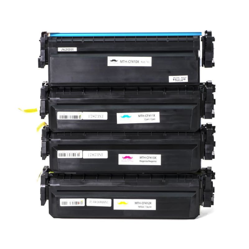 Compatible HP 410X Toner Cartridge Combo BK/C/M/Y High Yield - Moustache®