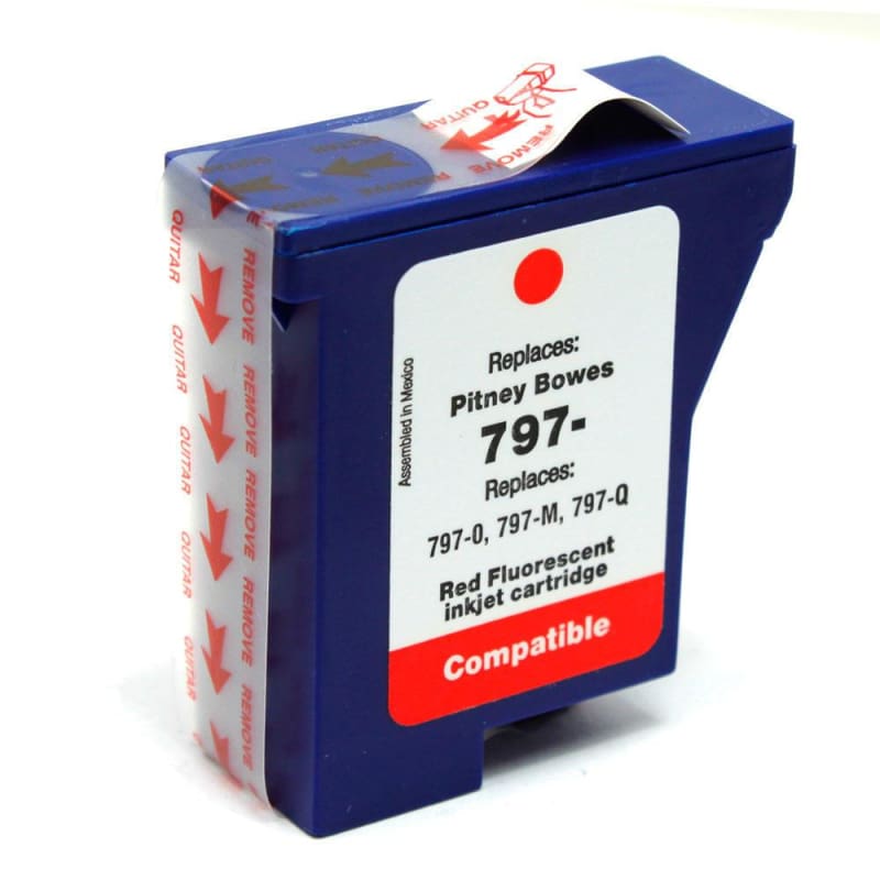 Compatible Pitney Bowes 797-0 797-M 797-Q Red Fluorescent Ink Cartridge