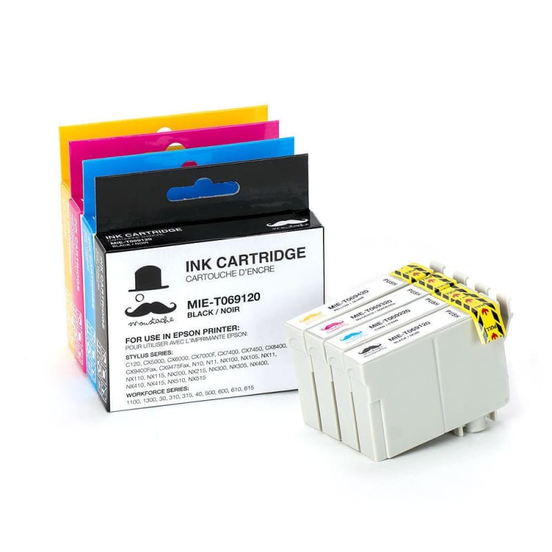 Compatible Epson T069 Ink Cartridges Combo BK/C/M/Y - Moustache®