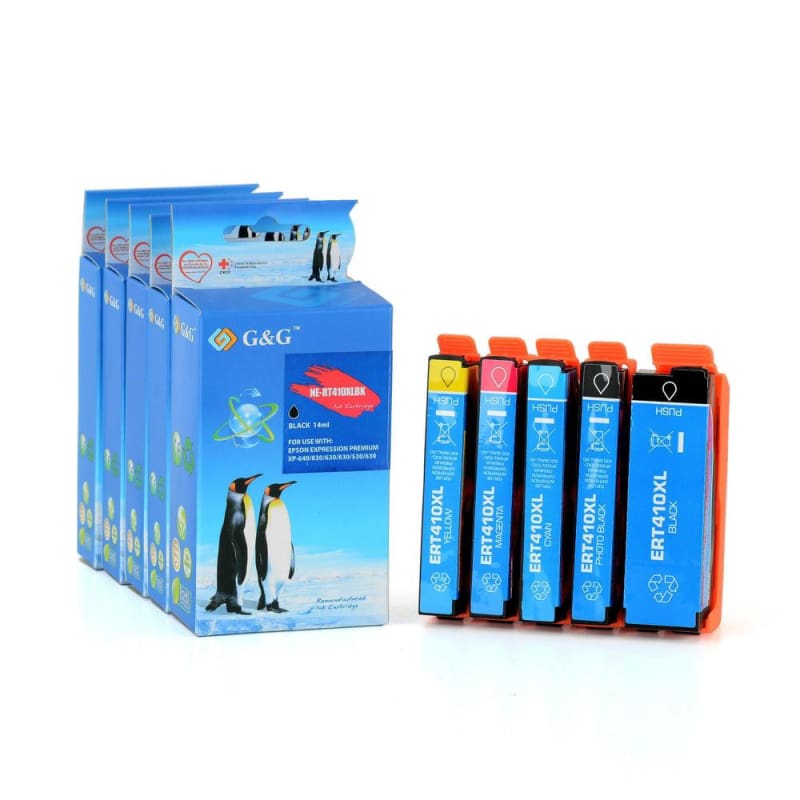 Remanufactured Epson T410XL Ink Cartridge Combo High Yield BK/PBK/C/M/Y - G&G™