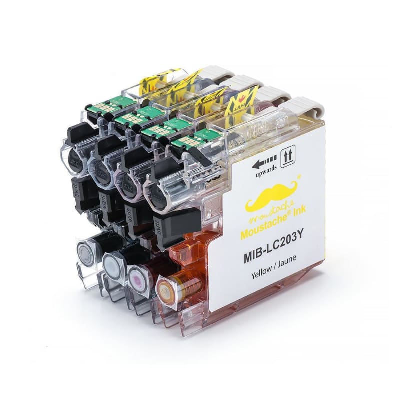 Compatible Brother LC-203 Ink Cartridge Combo High Yield BK/C/M/Y - Moustache®