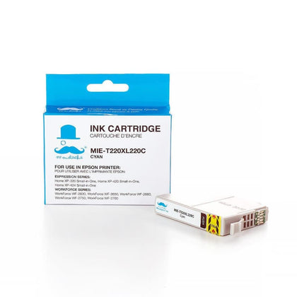 Compatible Epson 220XL T220XL220 Cyan Ink Cartridge High Yield - Moustache®