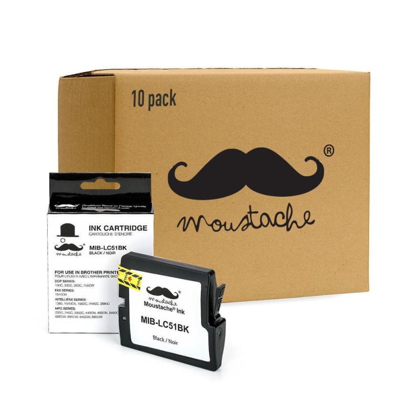 Compatible Brother LC-51BK Black Ink Cartridge - Moustache®
