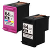 Remanufactured HP 64XL Black and Tri-color Ink Cartridge Combo High Yield