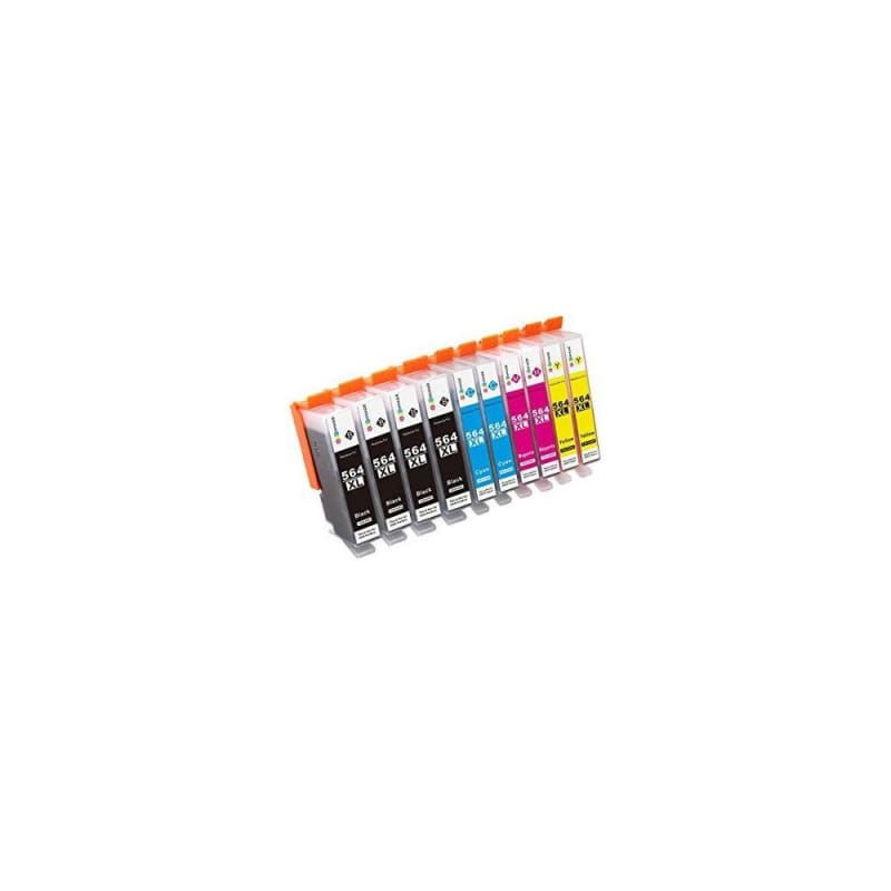Compatible HP 564XL Ink Cartridge Combo High Yield - Economical Box - 10/Pack