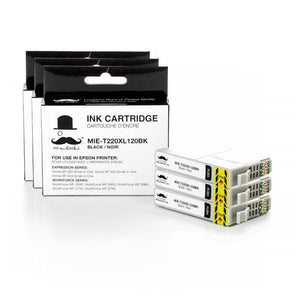 Compatible Epson T220XL120 Black Ink Cartridge High Yield - Moustache®