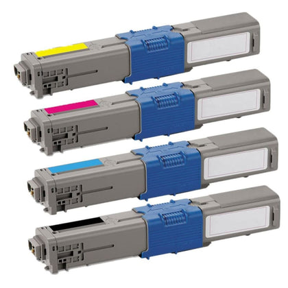 Compatible Okidata 44469701 44469702 44469703 44469801 Toner Cartridge Combo BK/C/M/Y