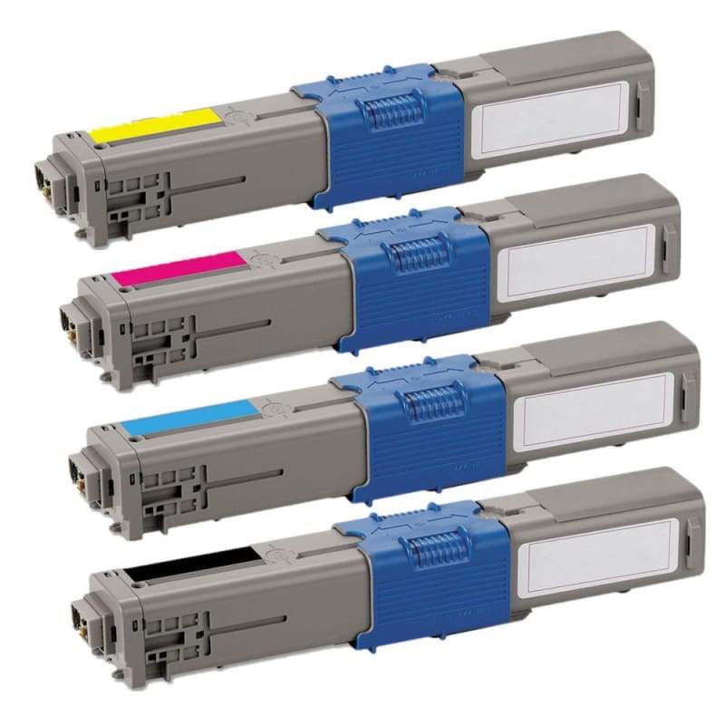 Compatible Okidata 44469701 44469702 44469703 44469801 Toner Cartridge Combo BK/C/M/Y