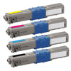 Compatible Okidata 44469701 44469702 44469703 44469801 Toner Cartridge Combo BK/C/M/Y