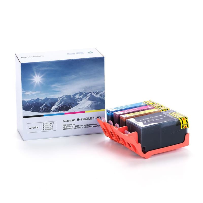 Compatible HP 920XL Ink Cartridge Combo High Yield BK/C/M/Y - Economical Box