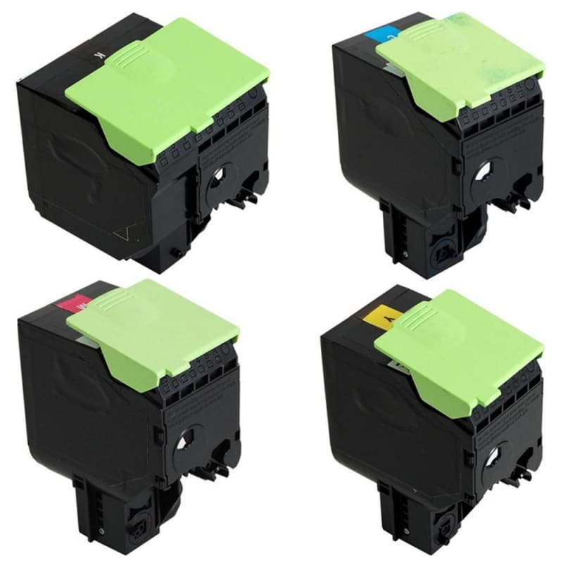 Remanufactured Lexmark 80C1H Black Toner Cartridge Combo High Yield BK/C/M/Y