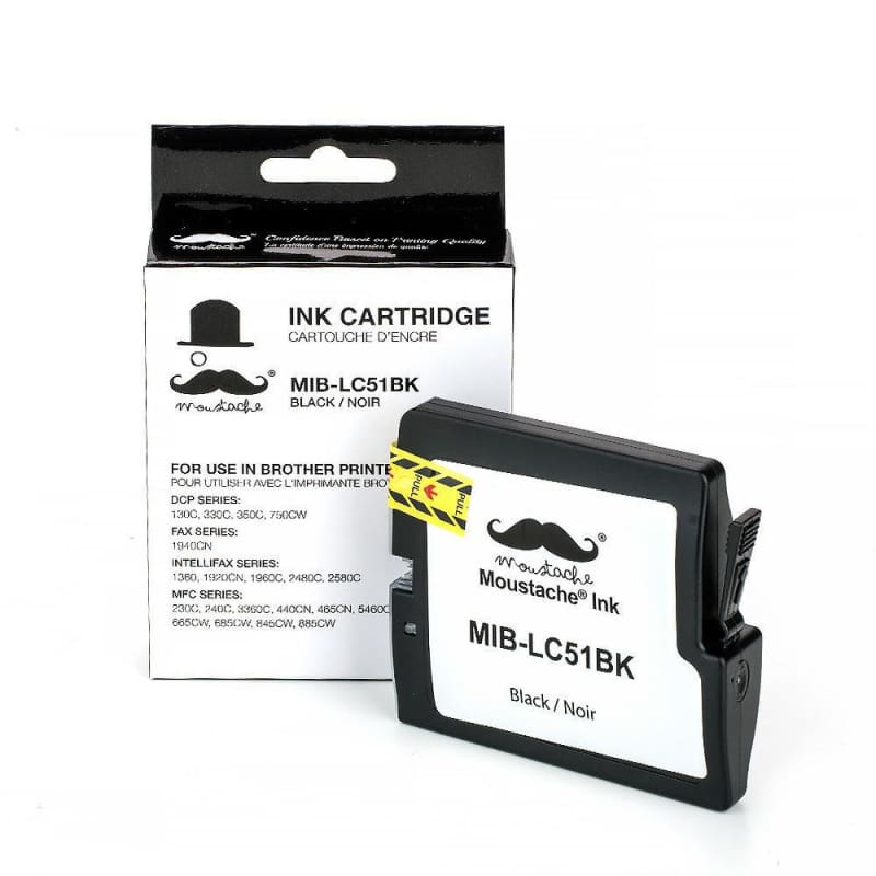 Compatible Brother LC-51BK Black Ink Cartridge - Moustache®