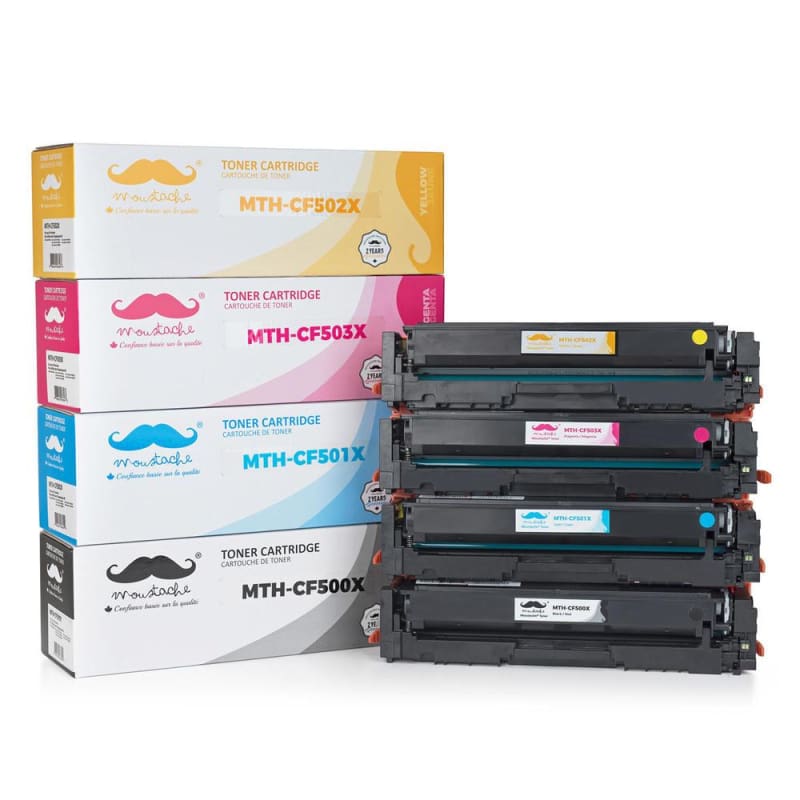 Compatible HP 202X CF500X CF501X CF502X CF503X Toner Cartridge Combo High Yield - Moustache®