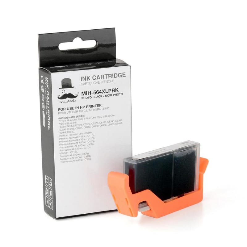 Compatible HP 564XL CB322WN Photo Black Ink Cartridge High Yield - Moustache®