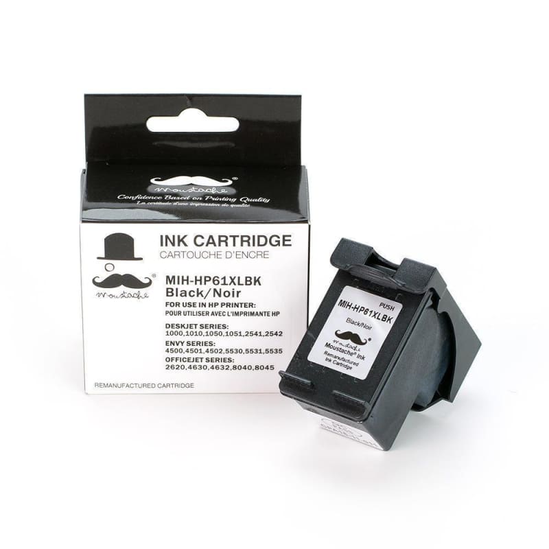 Remanufactured HP 61XL CH563WN Black Ink Cartridge (High Yield) - Moustache®