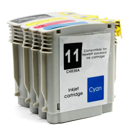 Remanufactured HP 10 HP 11 Black and Color Ink Cartridge Combo High Yield