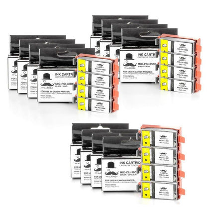 Compatible Canon PGI35BK CLI36C Ink Cartridge Combo - 12/Pack - Moustache®