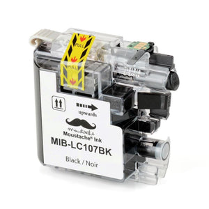 Compatible Brother LC-107BK Black Ink Cartridge Extra High Yield - Moustache®