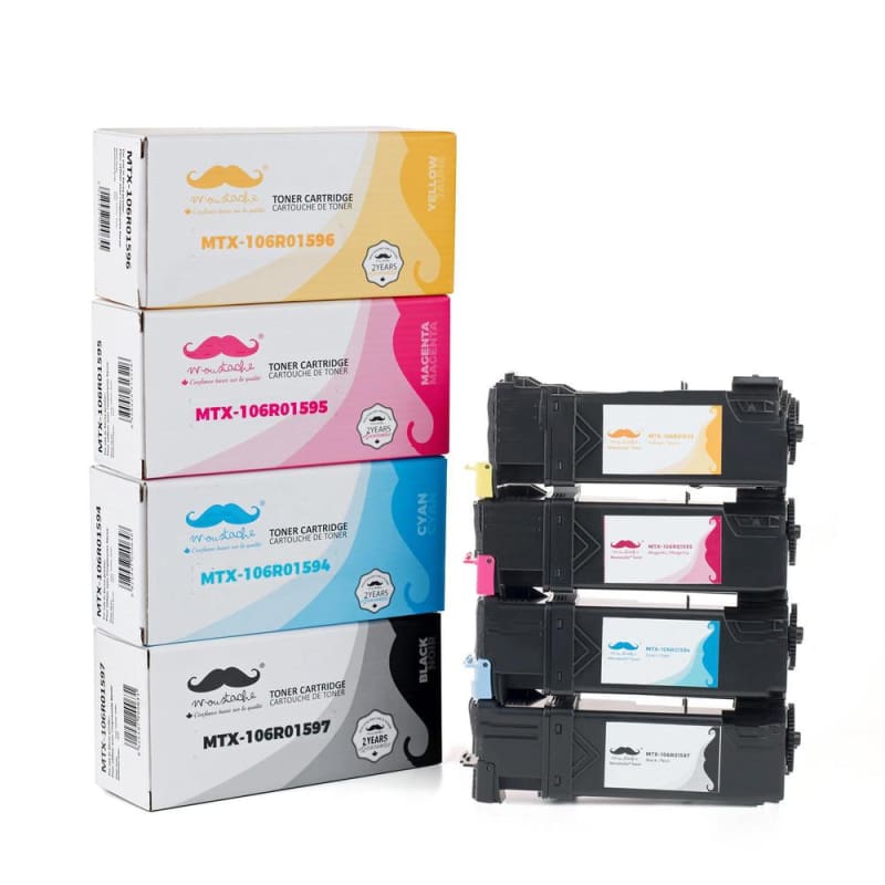 Compatible Xerox 106R01597 106R01594 106R01595 106R01596 Toner Cartridge Combo BK/C/M/Y - Moustache®