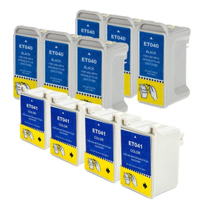 Compatible Epson T040120 T041020 Black and Color Ink Cartridge Combo