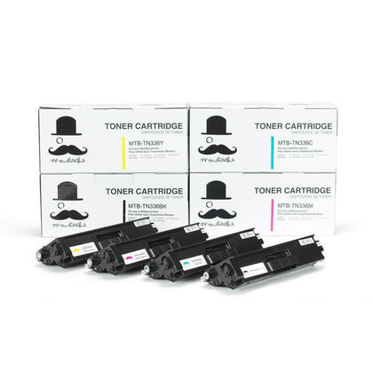 Compatible Brother TN-336 Toner Cartridge Combo BK/C/M/Y - Moustache®