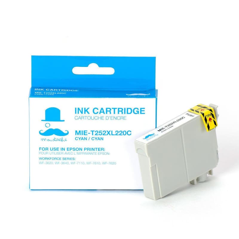Compatible Epson T252XL220 Cyan Ink Cartridge High Yield - Moustache®