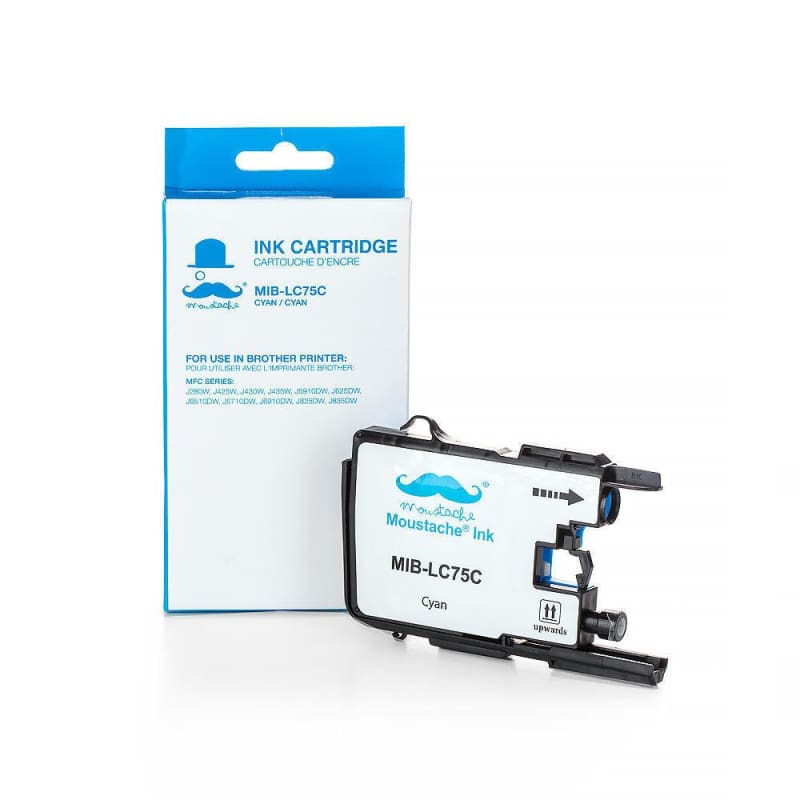 Compatible Brother LC-75C Cyan Ink Cartridge High Yield - Moustache®