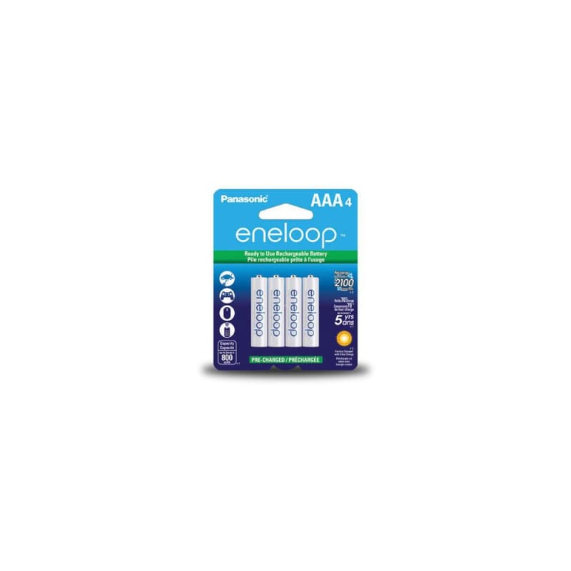 Panasonic Eneloop 2100 cycle,4-Pack AAA Ni-MH Pre-charged Rechargeable Batteries