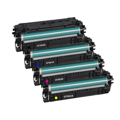 Compatible HP 508A CF360A CF361A CF363A CF362A Toner Cartridge Combo BK/C/M/Y