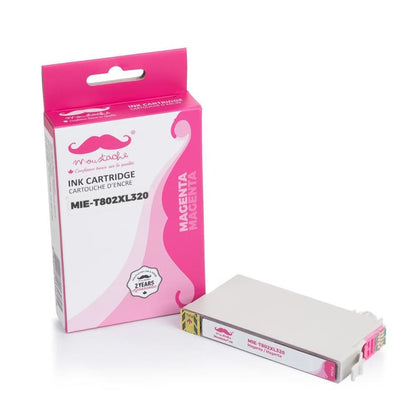 Compatible Epson T802XL T802XL320-S Magenta Ink Cartridge High Yield - Moustache®