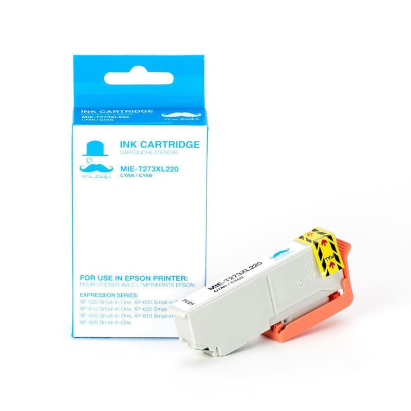 Compatible Epson T273 T273XL220 Cyan Ink Cartridge High Yield - Moustache®