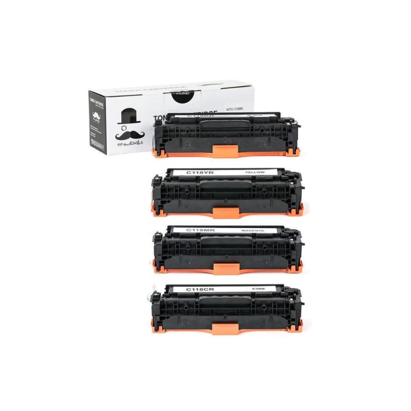 Compatible Canon 118 Toner Cartridge Combo BK/C/M/Y - Moustache®