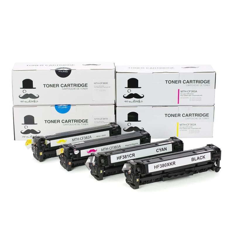 Compatible HP312X-312A Toner Cartridge Combo BK/C/M/Y - Moustache®