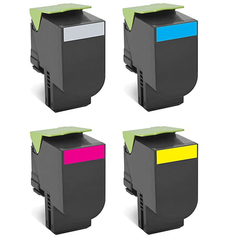 Remanufactured Lexmark 80C1S Toner Cartridge Combo BK/C/M/Y